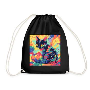 Chat, Motif De Chat - Sac de sport léger - noir - Devant