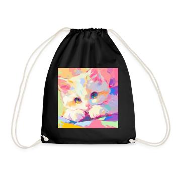 Chat, Motif De Chat - Sac de sport léger - noir - Devant