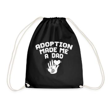 Adoption Made Me A Dad Family Stepfather - Drawstring Bag - black - Front