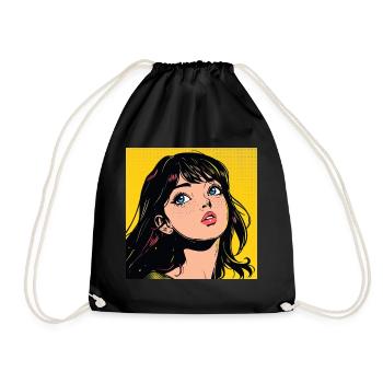 Anime, Fille, Rétro, Waifu, Japon - Sac de sport léger - noir - Devant