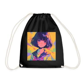 anime, schulmädchen, waifu, japan - Turnbeutel - Schwarz - Vorne