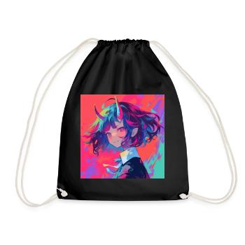 Anime, Fille Démon, Waifu, Japon - Sac de sport léger - noir - Devant