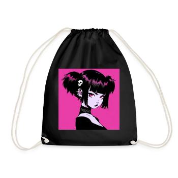 Anime, Fille Gothique, Waifu, Japon - Sac de sport léger - noir - Devant