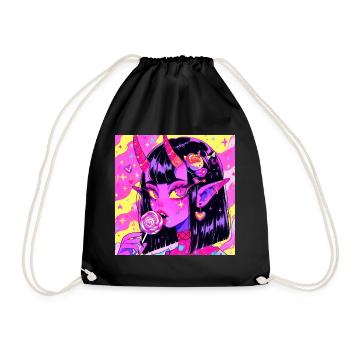 Anime, Fille Démon, Waifu, Japon - Sac de sport léger - noir - Devant