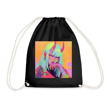 Anime, Fille Démon, Waifu, Japon - Sac de sport léger - noir - Devant
