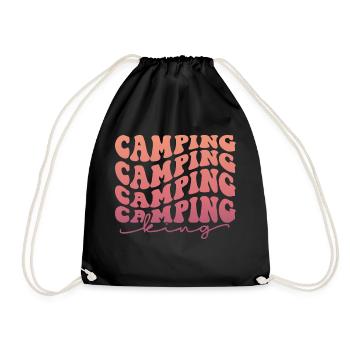 Camping Camping Camping King - Turnbeutel - Schwarz - Vorne