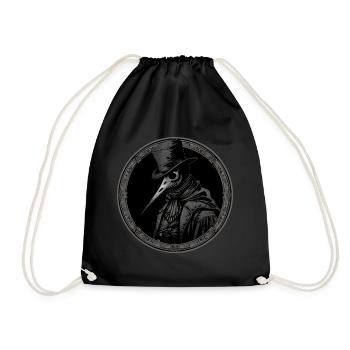 Pestdoktor, Gothic, Tod, Steampunk, Halloween - Turnbeutel - Schwarz - Vorne