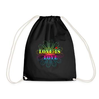 love is love - Drawstring Bag - black - Front