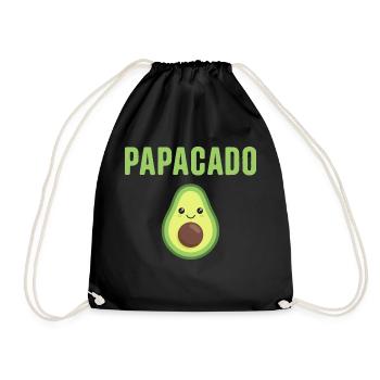 Papacado Funny Avocado Dad Father's Day Dad - Drawstring Bag - black - Front