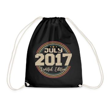 2017 Birthday July 2017 Gift July 2017 - Drawstring Bag - black - Front