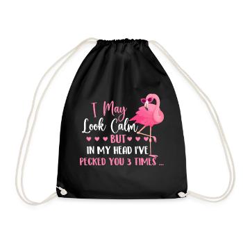 Je peux avoir l’air calme - Amant de flamants roses drôle - Sac de sport léger - noir - Devant