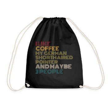 Kaffeeliebhaber Deutsch-Kurzhaar-Vorstehhundbesitzer - Turnbeutel - Schwarz - Vorne