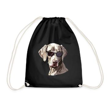 Weimaraner, Hund, Sonnenbrille, Sommer - Turnbeutel - Schwarz - Vorne