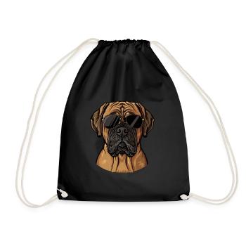 English Mastiff, Dog, Sunglasses, Summer - Drawstring Bag - black - Front