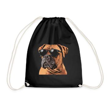 Bullmastiff, Dog, Sunglasses, Summer - Drawstring Bag - black - Front