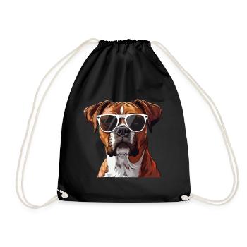 German Boxer, Dog, Sunglasses, Summer - Drawstring Bag - black - Front