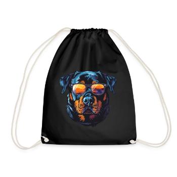 Rottweiler Hund - Turnbeutel - Schwarz - Vorne