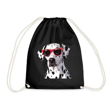 Dalmatien, chien, lunettes de soleil, été - Sac de sport léger - noir - Devant