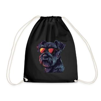 Standard Schnauzer, Hund, Sonnenbrille, Sommer - Turnbeutel - Schwarz - Vorne