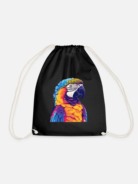 Papagei, vogel, tropisch, Sommer, geschenk - Turnbeutel - Schwarz