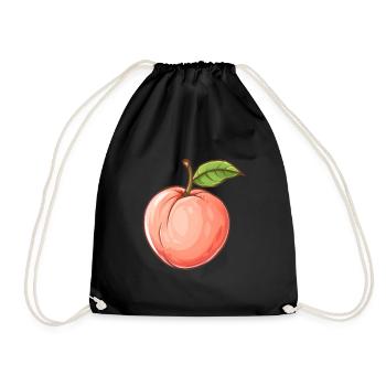Peach, Peach, Fruit, Fruit - Drawstring Bag - black - Front