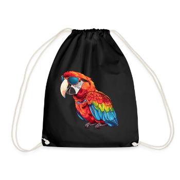 Papagei, vogel, tropisch, Sonnenbrille, Sommer - Turnbeutel - Schwarz - Vorne