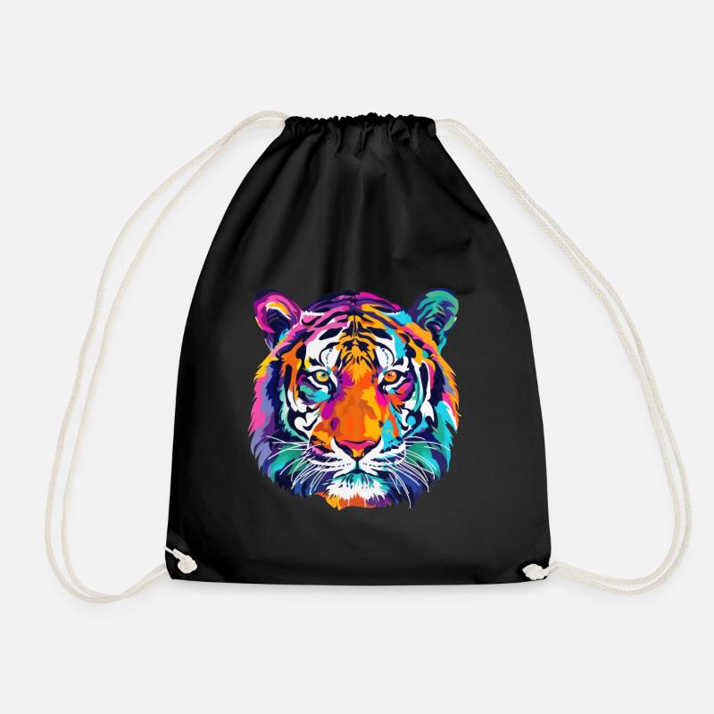 Tiger Bunt Tigerkopf - Turnbeutel - Schwarz