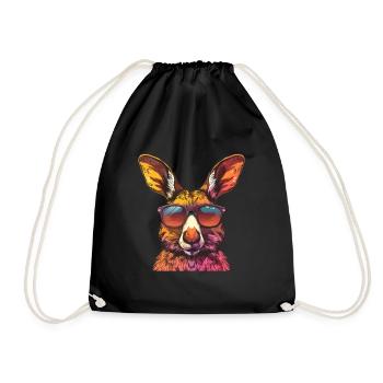 Lunettes de soleil kangourou drôle - Sac de sport léger - noir - Devant