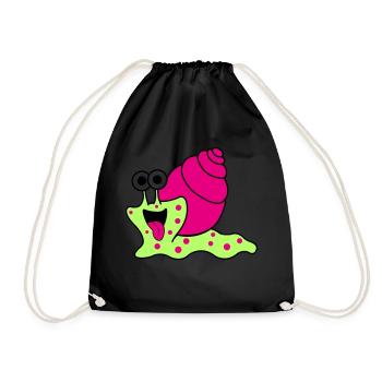 Snail Funny - Drawstring Bag - black - Front