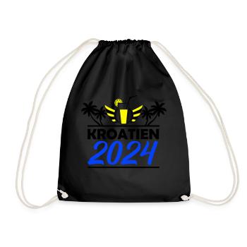 Croatia 2024 - Drawstring Bag - black - Front
