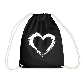 Symbole de coeur Amour Cadeau de la Saint-Valentin - Sac de sport léger - noir - Devant