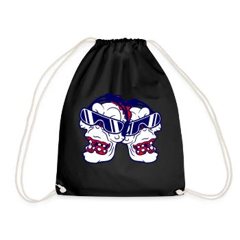 2 DJ Zombies Mort-vivant Horreur Halloween Têtes de fête - Sac de sport léger - noir - Devant