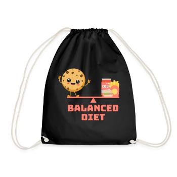 équilibré cookie fastfood Régime - Sac de sport léger - noir - Devant