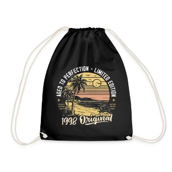 Original 1998 Vintage Birthday Gift 26 Years - Drawstring Bag - black - Front