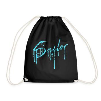 Sailor Graffiti Spray Tropfen Segeln Text Spruch - Turnbeutel - Schwarz - Vorne