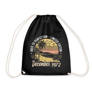 Décembre 1972 Cadeau d’anniversaire Décembre 1972 - Sac de sport léger - noir - Devant