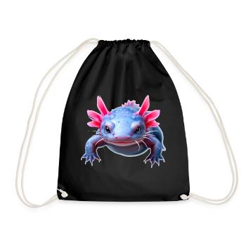 Axolotl aquatic pink highlights gentle amphibian - Turnbeutel - Schwarz - Vorne
