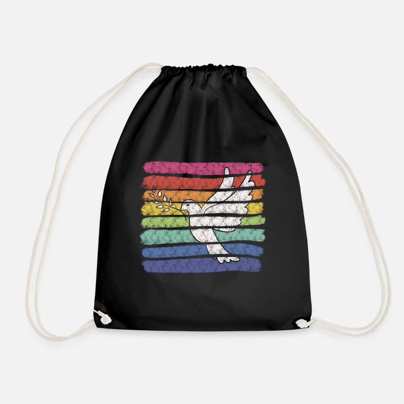 Regenbogentaube - Turnbeutel - Schwarz