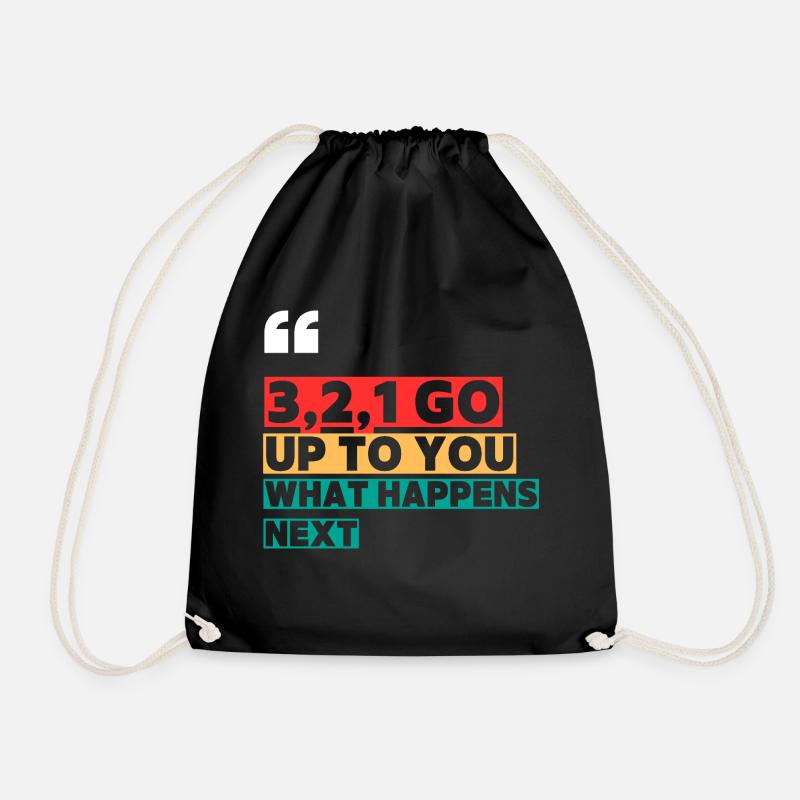 3 2 1 Go - Drawstring Bag - black