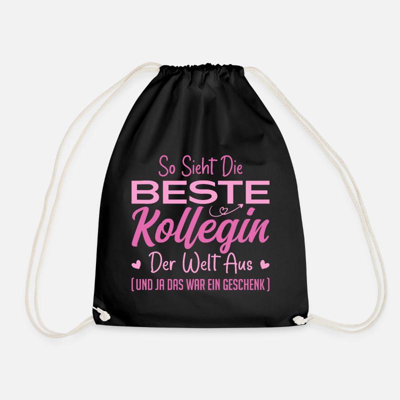 Arbeitskollegin Geschenkidee Beste Kollegin - Turnbeutel - Schwarz