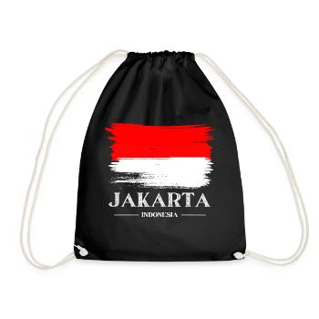 Jakarta Indonesia - Drawstring Bag - black - Front