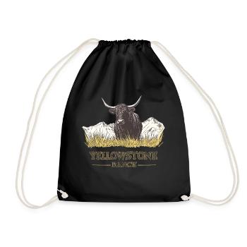 Y Vache de Yellowstone et collines - Sac de sport léger - noir - Devant