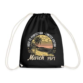 Anniversaire Mars 1971 - 54ème anniversaire - Mars 1971 - Sac de sport léger - noir - Devant