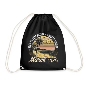 Birthday March 1975 - 50th Birthday - March 1975 - Drawstring Bag - black - Front