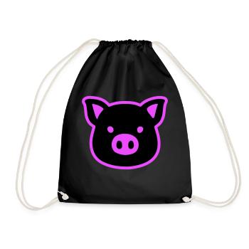 Pig Head Sow - Drawstring Bag - black - Front
