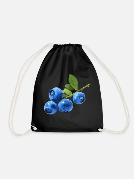 Blaubeeren - Turnbeutel - Schwarz