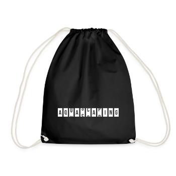 Aquascaping Fish Keeping Rolling Text - Drawstring Bag - black - Front