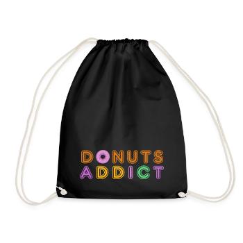 Donuts addict purple green - Sac de sport léger - noir - Devant