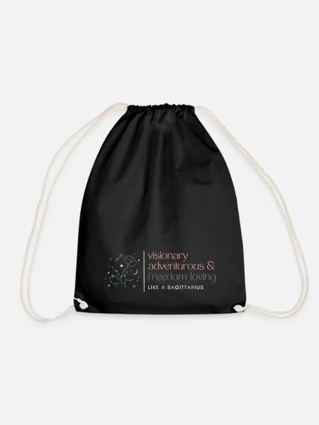 Sagittarius Zodiac sign Sagittarius - Drawstring Bag - black
