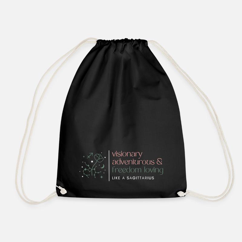 Sagittarius Zodiac sign Sagittarius - Drawstring Bag - black